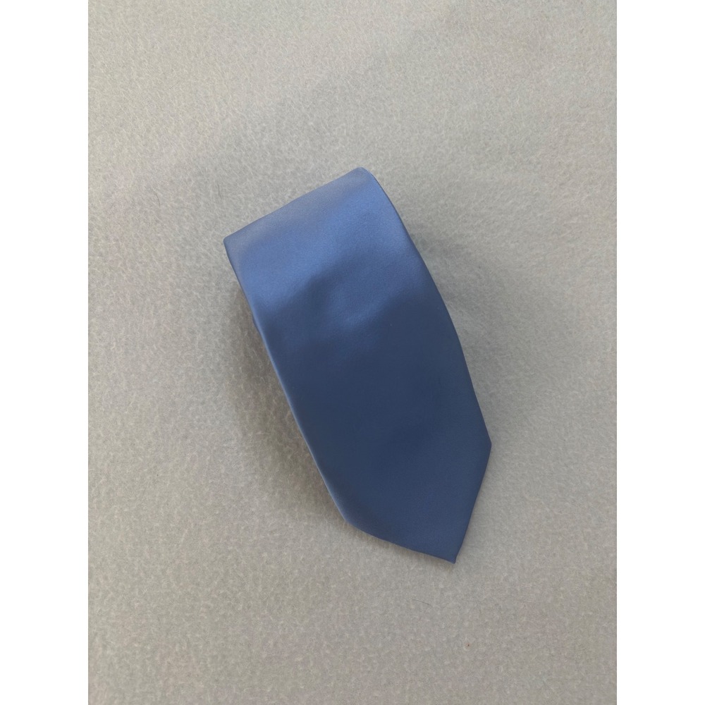 Donald J Trump Signature Collection Silk Tie Periwinkle Blue Solid Satin Mens